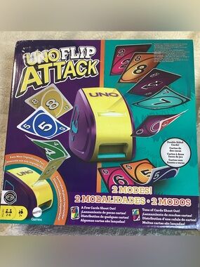 UNO Flip Attack Card Game for Kids, Adults & Family Mattel